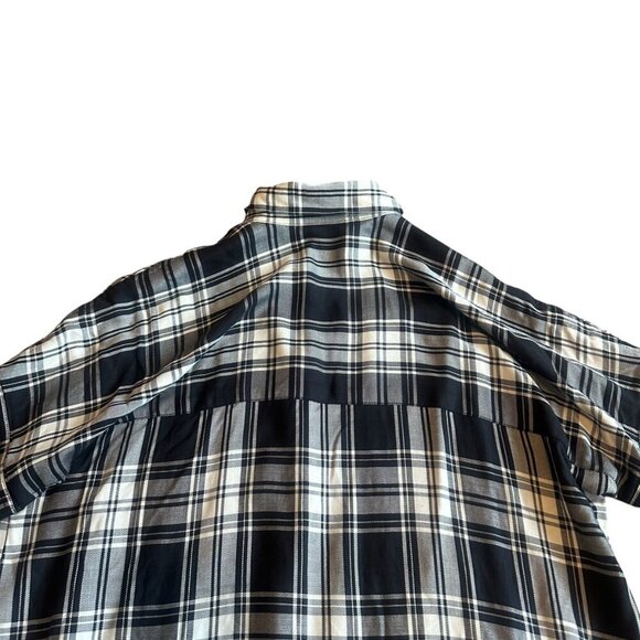 Madewell Black Plaid Shirt Dress Mini Length Short Sleeve Size XS Women's - Picture 7 of 11